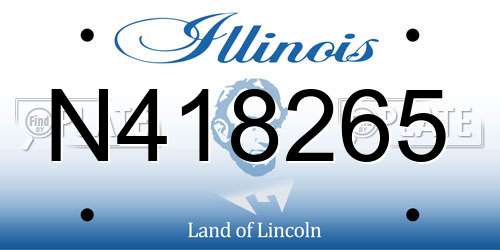 N418265 Illinois License Plate