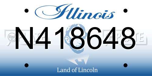 N418648 Illinois License Plate