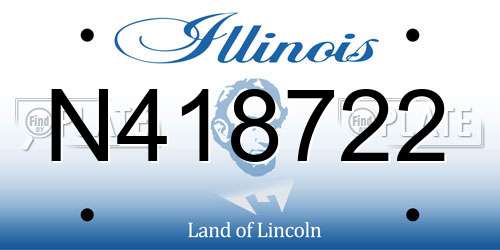 N418722 Illinois License Plate
