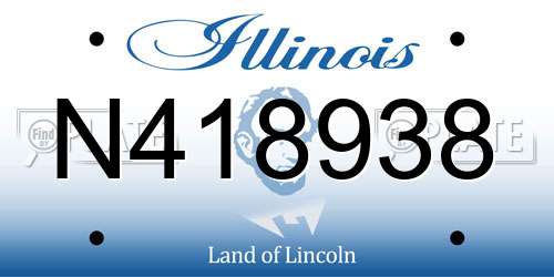 N418938 Illinois License Plate
