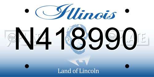 N418990 Illinois License Plate