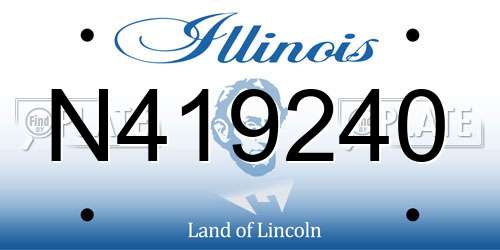 N419240 Illinois License Plate