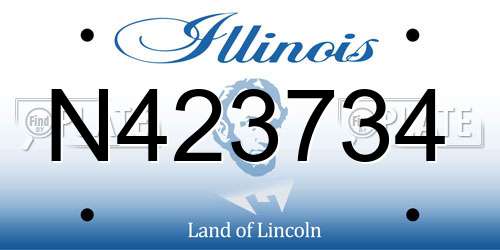 N423734 Illinois License Plate