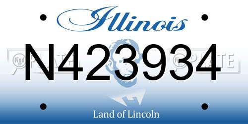 N423934 Illinois License Plate