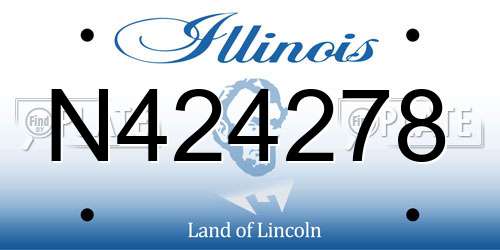 N424278 Illinois License Plate