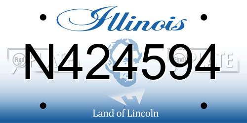 N424594 Illinois License Plate