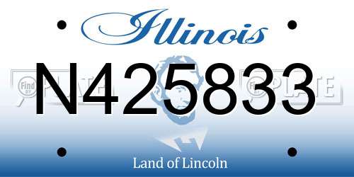 N425833 Illinois License Plate