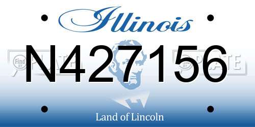 N427156 Illinois License Plate