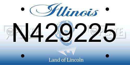 N429225 Illinois License Plate