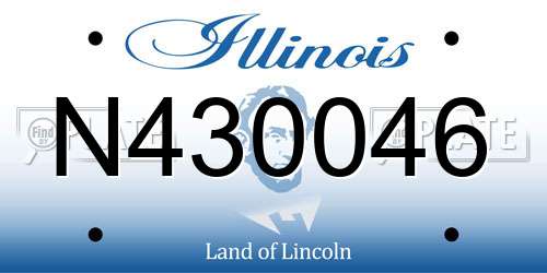 N430046 Illinois License Plate