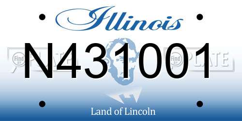 N431001 Illinois License Plate