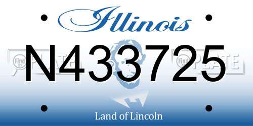 N433725 Illinois License Plate