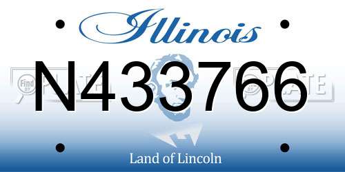 N433766 Illinois License Plate