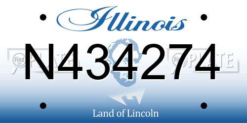 N434274 Illinois License Plate