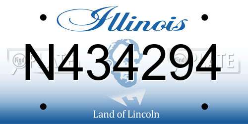 N434294 Illinois License Plate