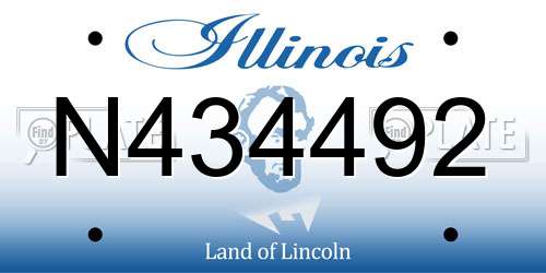 N434492 Illinois License Plate