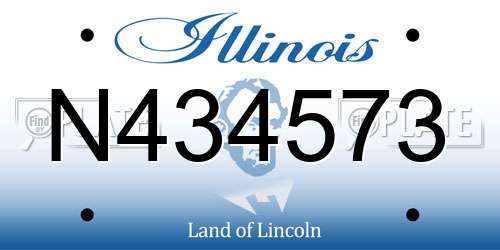 N434573 Illinois License Plate