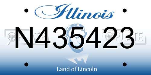 N435423 Illinois License Plate