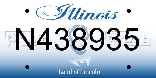 N438935 Illinois License Plate
