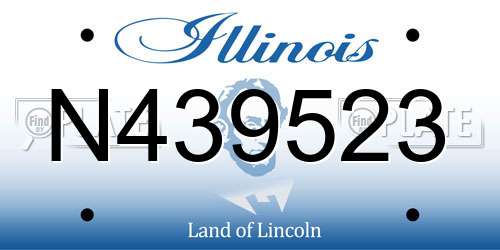 N439523 Illinois License Plate