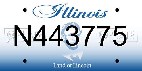 N443775 Illinois License Plate