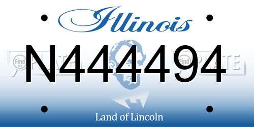 N444494 Illinois License Plate