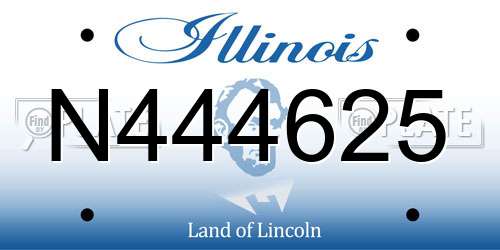 N444625 Illinois License Plate