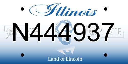 N444937 Illinois License Plate