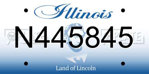 N445845 Illinois License Plate