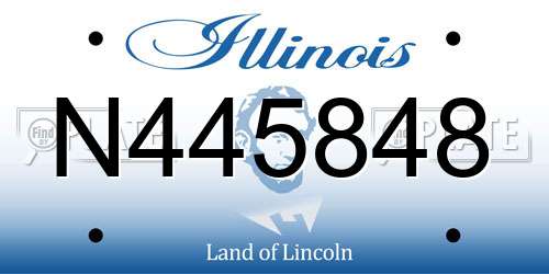 N445848 Illinois License Plate