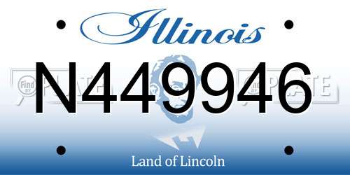 N449946 Illinois License Plate