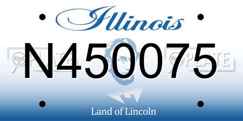 N450075 Illinois License Plate