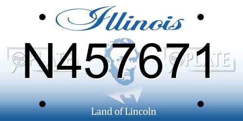 N457671 Illinois License Plate