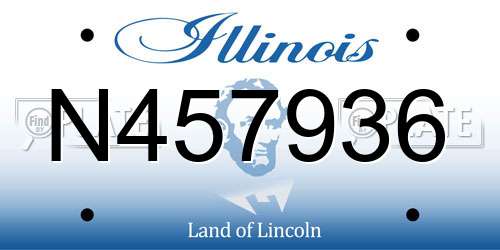 N457936 Illinois License Plate