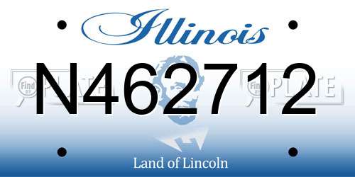 N462712 Illinois License Plate