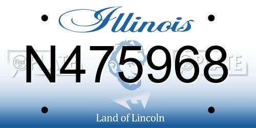 N475968 Illinois License Plate