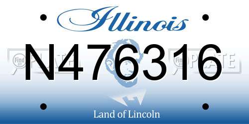 N476316 Illinois License Plate