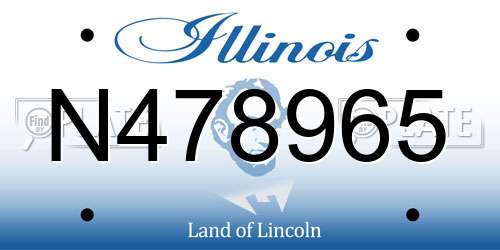 N478965 Illinois License Plate