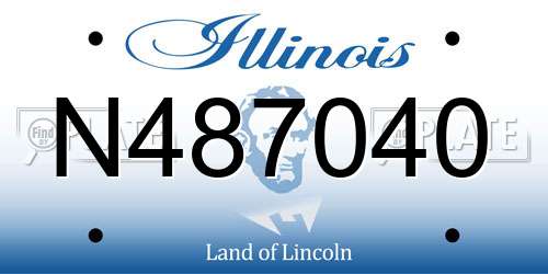 N487040 Illinois License Plate