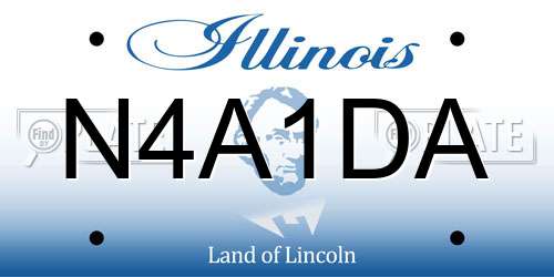 N4A1DA Illinois License Plate