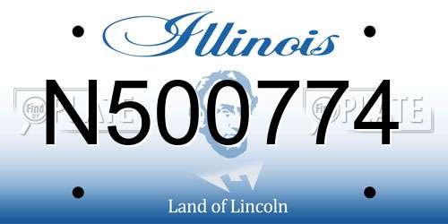 N500774 Illinois License Plate