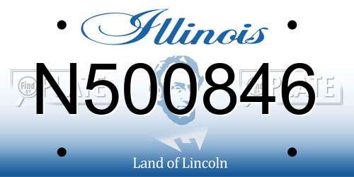 N500846 Illinois License Plate