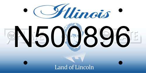 N500896 Illinois License Plate