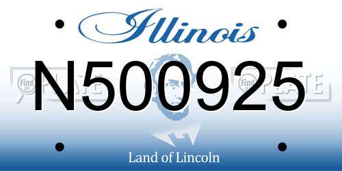 N500925 Illinois License Plate