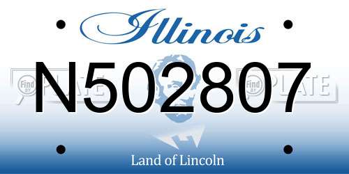 N502807 Illinois License Plate