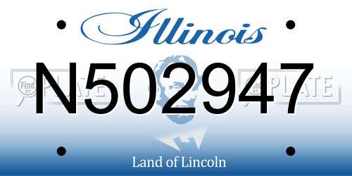N502947 Illinois License Plate