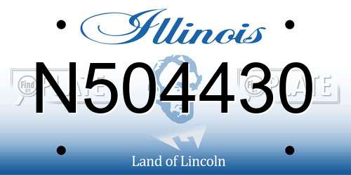 N504430 Illinois License Plate