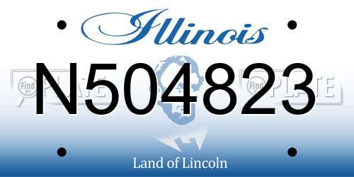 N504823 Illinois License Plate