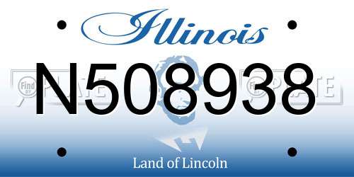 N508938 Illinois License Plate