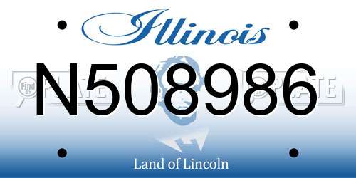 N508986 Illinois License Plate
